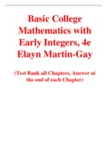 Basic College Mathematics with Early Integers, 4e Elayn Martin-Gay (Test Bank)