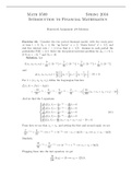 Math 3589 S  Introduction to Financial Mathematics Homework Assignment #8 Solutions  Ohio State University