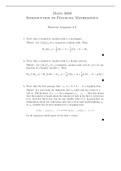 Math 3589 Introduction to Financial Mathematics Homework Assignment #8 Solutions Ohio State University 