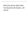 PHTLS Pre & Post 2022/ 2023  Test Questions & Answers_ All  correct