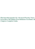 Pharmacotherapeutics for Advanced Practice Nurse Prescribers 5th Edition Woo Robinson Test Bank | All Chapters  Covered | Complete Guide [UPDATED 2024].