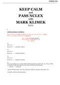 KEEP CALM and PASS NCLEX with MARK KLIMEK Review. Comprehensive Information and content for revisions and last minute EXAM READING.