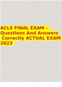 ACLS FINAL EXAM – Questions And Answers Correctly ACTUAL EXAM 2023 