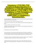 Competency 1 FTCE ESE, FTCE Exceptional Student Education K-12 (Competency 7), FTCE ESE certification 17 study guide pt 7, FTCE COMP 8, FTCE (Competency 1), FTCE (Competency 4), FTCE (Competency 2), FTCE COMPETENCY 4, Competency 3: Instructional Deli...