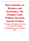 Basic Statistics in Business and Economics, 10e Douglas Lind, William Marchal, Samuel Wathen (Solution Manual with Test Bank)	