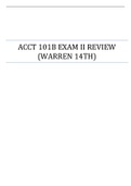 ACCT 101B EXAM II REVIEW (WARREN 14TH)|ANSWERS ON THE BOTTOM PPAGES |  VERIFIED SOLUTION 