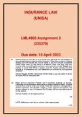 LML4805 Assignment 2 (235379) Semester 1 2023: Detailed answers which are case law referenced, Bibliography and Footnotes included!!! 