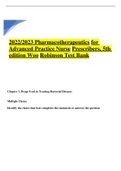 2022/2023 Pharmacotherapeutics for Advanced Practice Nurse Prescribers, 5th edition Woo Robinson Test Bank