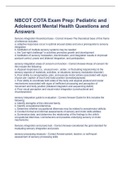 NBCOT COTA Exam Prep: Pediatric and Adolescent Mental Health Questions and Answers 