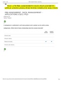 WGU c170 PRE-ASSESSMENT: DATA MANAGEMENT - APPLICATIONS (FJO1) PFJO WITH COMPLETE SOLUTION