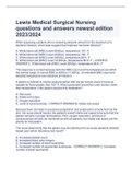 Lewis Medical Surgical Nursing questions and answers newest edition  2023/2024