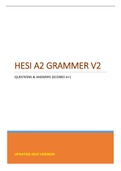 HESI A2 GRAMMER V2 - QUESTIONS & ANSWERS (SCORED A+) LATEST 2023