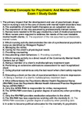 Nursing Concepts for Psychiatric & Mental Health NUR 316 Exam 1 Study Guide 2023.