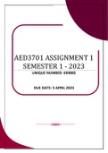 AED3701 ASSIGNMENT 1 SEMESTER 1 - 2023 (699885)