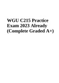 WGU C215 Practice Exam 2023 Already (Complete Graded A+)