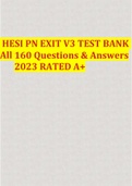 HESI PN EXIT V3 TEST BANK All 160 Questions & Answers 2023 RATED A+