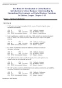 Test Bank for Introduction to Global Business: Understanding the International Environment and Global Business Functions 1st Edition, Gaspar