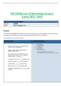 NR 228 Review of Knowledge Exam 1  Complete Answers 100% Correct (Latest 2023) TEST BANK