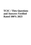 TCIC / Tlets Questions and Answers Verified Rated A 2023