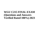 WGU C215 Practice Exam 2023 (Complete Graded A+) | WGU C215 – Final Exam Questions and Answers Rated A (Verified 2023) & C215 FINAL EXAM - Questions and Answers, Verified, Rated A 2023 (Best Bundle Deal)