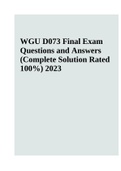 WGU D073 Final Exam | Questions and Answers | Complete Solution Rated A+) 2023