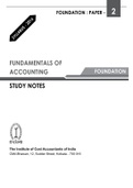 FOUNDATION : PAPER - 2 FUNDAMENTALS OF ACCOUNTING