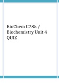 BioChem C785 / Biochemistry Unit 4 QUIZ With Answers