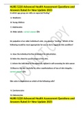 NURS 5220 Advanced Health Assessment Questions and Answers Rated A+ New Update 2023