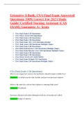 Extensive Q-Bank; CNA Final Exam Answered Questions 100% Correct For 2023 Study Guide| Certified Nursing Assistant (CAN EXAM)| Guarantee A+ Score