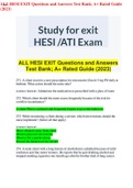 ALL HESI EXIT Questions and Answers Test Bank; A+ Rated Guide (2023