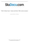 TNCC Notes for Written Exam, TNCC Prep, TNCC test prepA 415 Questions with 100% Correct Answers