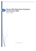 2022 Illinois CNA State Exam Questions and Answers 2022 100% Verified 