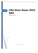 2022 CNA State Exam 2022 Q&A 100% Verified