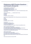 Phlebotomy ASCP Practice Questions and Answers (Graded A)