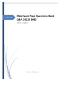 2022/ 2023 CNA Exam Prep Questions Bank Q&A 100% Verified | Answers at the End