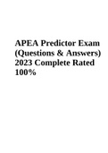 APEA Predictor Exam (Questions & Answers) 2023 Complete Rated 100%