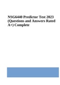 NSG6440 Predictor Test 2023 | Questions and Answers Rated 100% Complete 