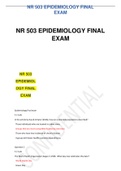 NR 503 Epidemiology Final Exam Review Questions and Answers 2022 - Chamberlain