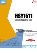HSY1511 ASSIGNMENT 4 SEMESTER 1 2023