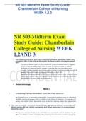 NR 503 Midterm Exam Study Guide: Chamberlain College of Nursing WEEK 1,2,3