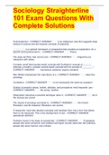Sociology Straighterline 101 Exam Questions With Complete Solutions 