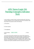 ATI Nurse Logic 2.0: Nursing Concepts (Advance Test)