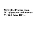 NCC EFM Practice Exam 2023 - Questions and Answers Verified Rated A+ and NCC EFM EXAM | QUESTIONS AND ANSWERS Latest Update 2023 (Best Guide)