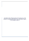 Test Bank Lehne's Pharmacology for Nursing Care, 11th Edition by Jacqueline Burchum, Laura Rosenthal Chapter 1-112|Complete Guide A+