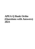 APEA Q Bank Ortho - Questions with Answers Latest 2023 2023