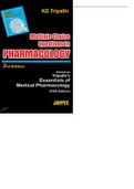 MCQ 3rd Editions in PHARMACOLOGY Based on Tripathi's Essentials of Medical Pharmacology Fifth Edition by K.D. TRIPATHI latest update 2023/2024