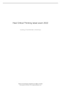Hesi Critical Thinking latest exam 2022