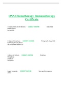 ONS Chemotherapy Immunotherapy Certificate