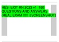 HESI EXIT RN 2023 v1  160 QUESTIONS AND ANSWERS {REAL EXAM !!!!! ] [SCREENSHOT]