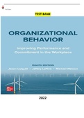 Test Bank for ISE Organizational Behavior;Improving Performance and Commitment in the Workplace 8th Edition by Jason Colquitt, Jeffery LePine & Michael Wesson